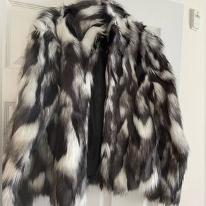 Fashion Nova Animal Print Fur Jacket